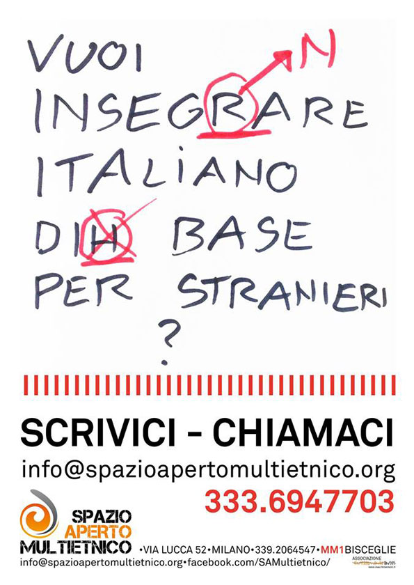 Cerchiamo insegnanti volontari di italiano x stranieri